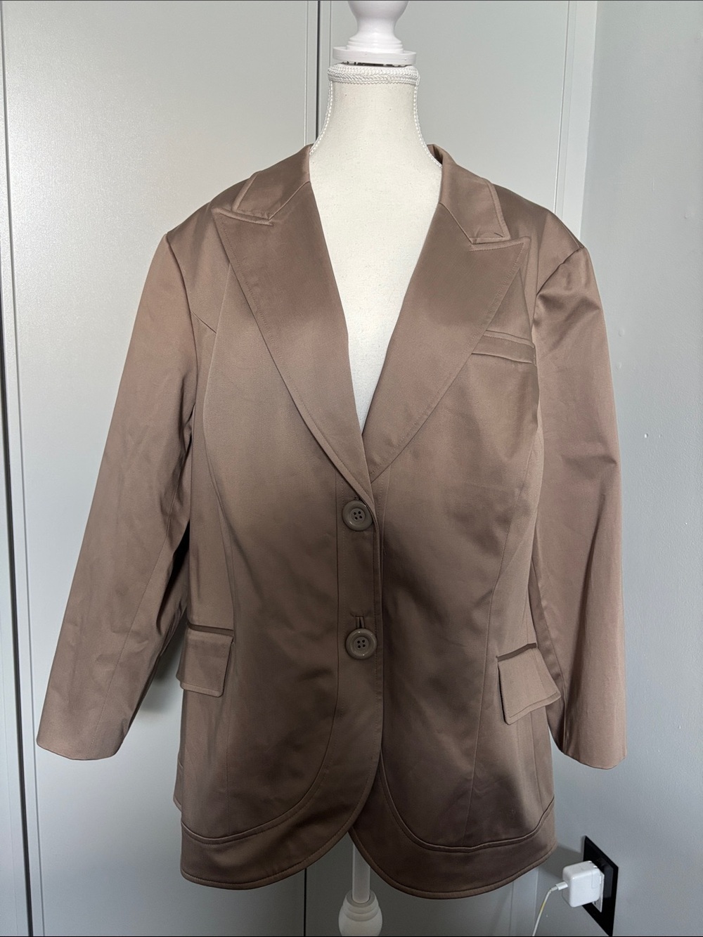 Lafayette 148 Taupe Women's Blazer Jacket